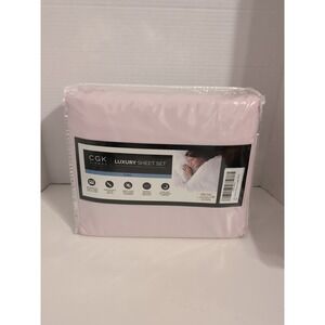 CGK  LINENS ‎ LUXURY * KING  * LAVENDER PINK* 4PC  SHEET  SET  - NEW